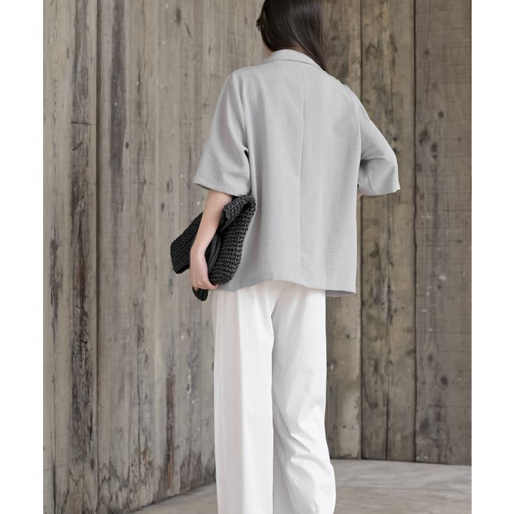 リネンライク半袖ジャケット | rps | 詳細画像4 