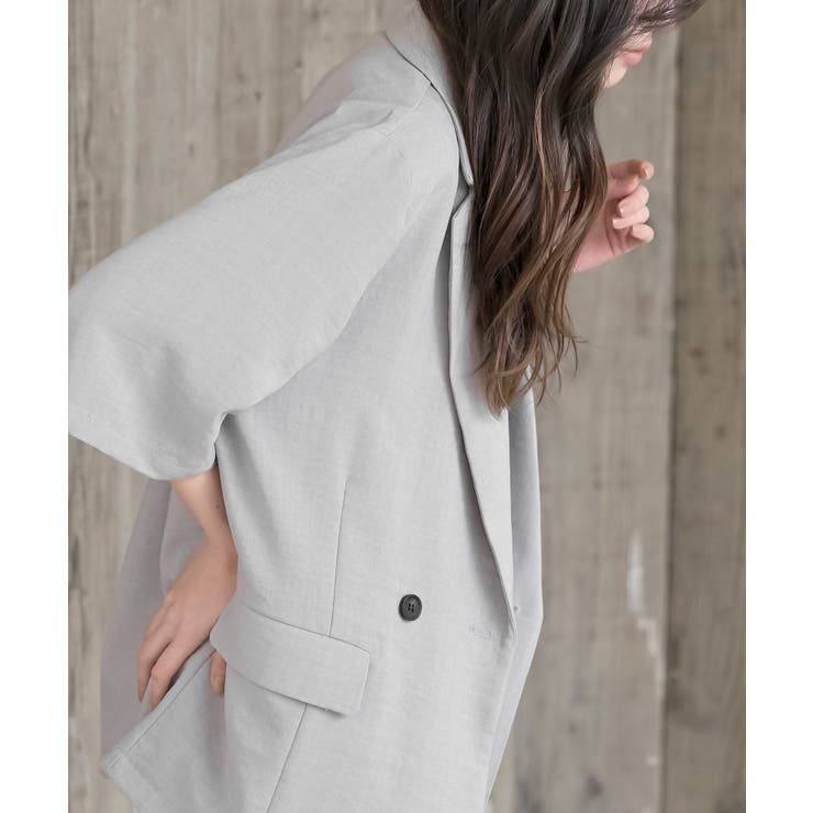 リネンライク半袖ジャケット | rps | 詳細画像7 