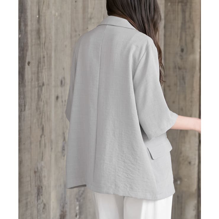 リネンライク半袖ジャケット | rps | 詳細画像8 