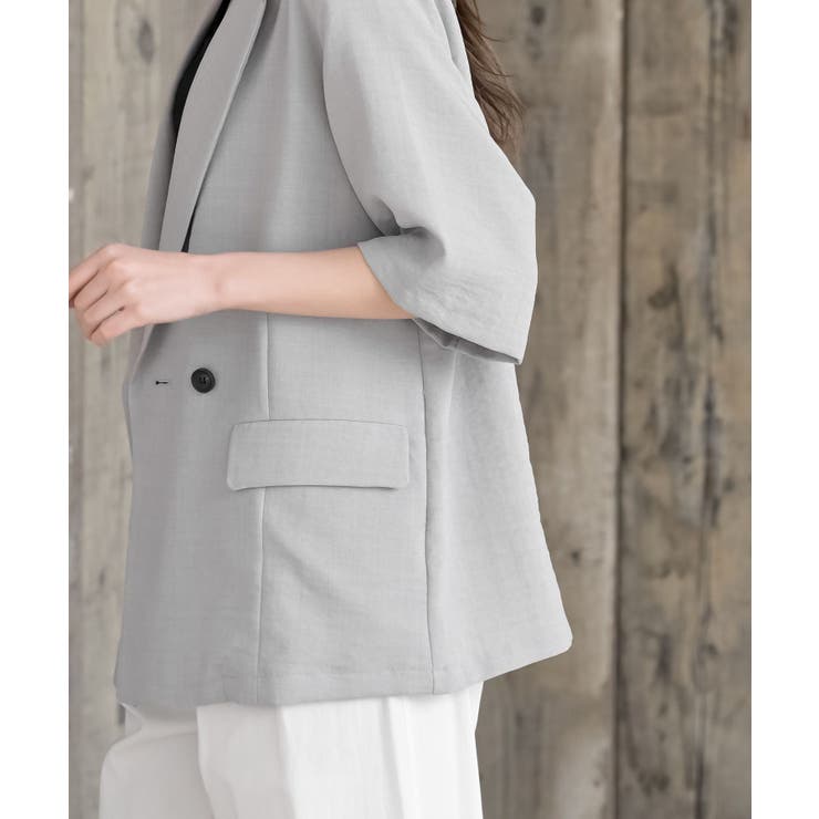 リネンライク半袖ジャケット | rps | 詳細画像9 