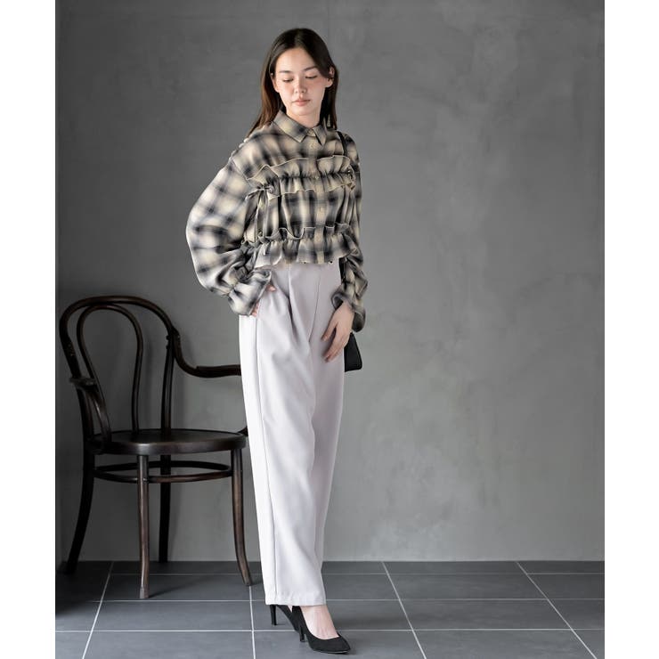 フリルリボンチェックキャンディ袖ブラウス | rps | 詳細画像10 