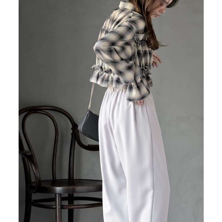 フリルリボンチェックキャンディ袖ブラウス | rps | 詳細画像11 