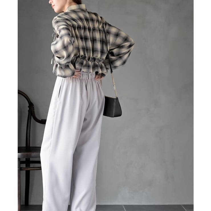 フリルリボンチェックキャンディ袖ブラウス | rps | 詳細画像12 