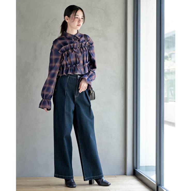 フリルリボンチェックキャンディ袖ブラウス | rps | 詳細画像18 