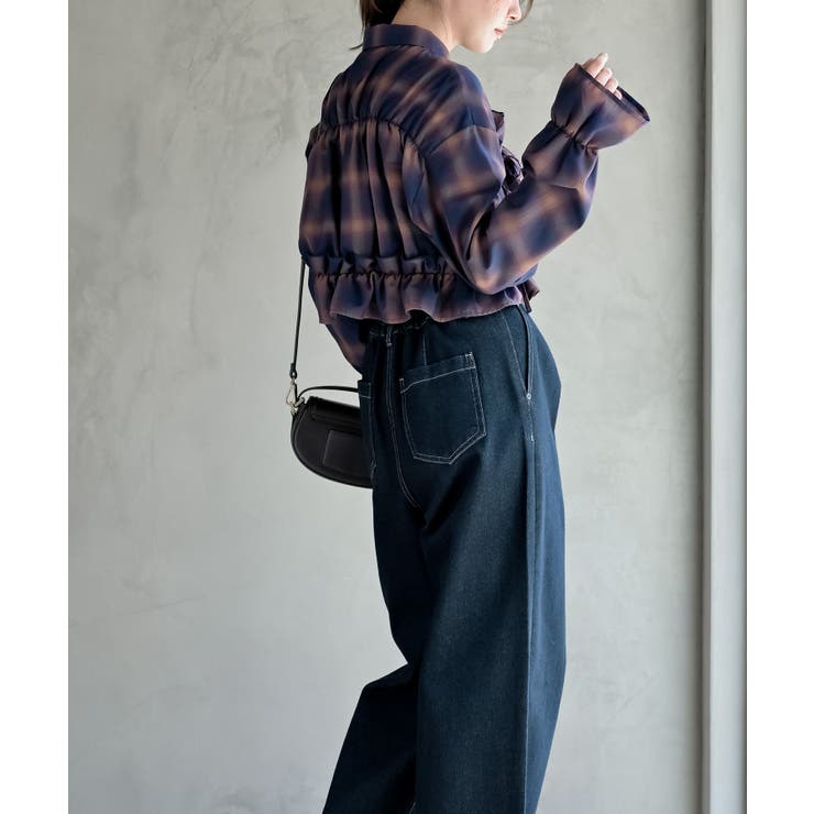 フリルリボンチェックキャンディ袖ブラウス | rps | 詳細画像19 