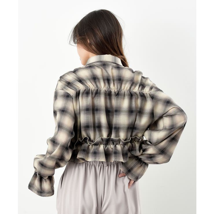 フリルリボンチェックキャンディ袖ブラウス | rps | 詳細画像27 