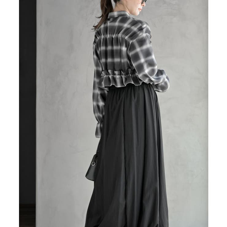 フリルリボンチェックキャンディ袖ブラウス | rps | 詳細画像4 