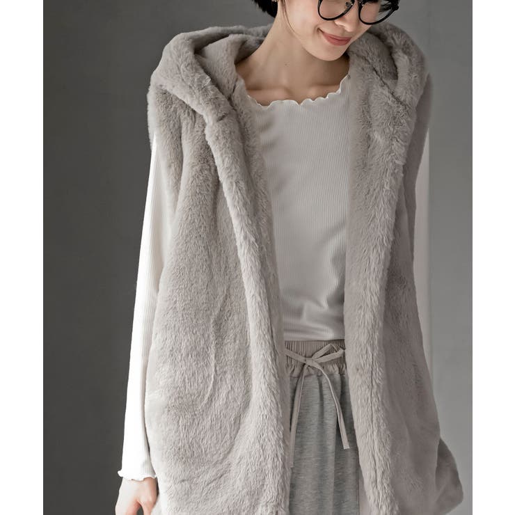 フェイクファーフードベスト | rps | 詳細画像22 