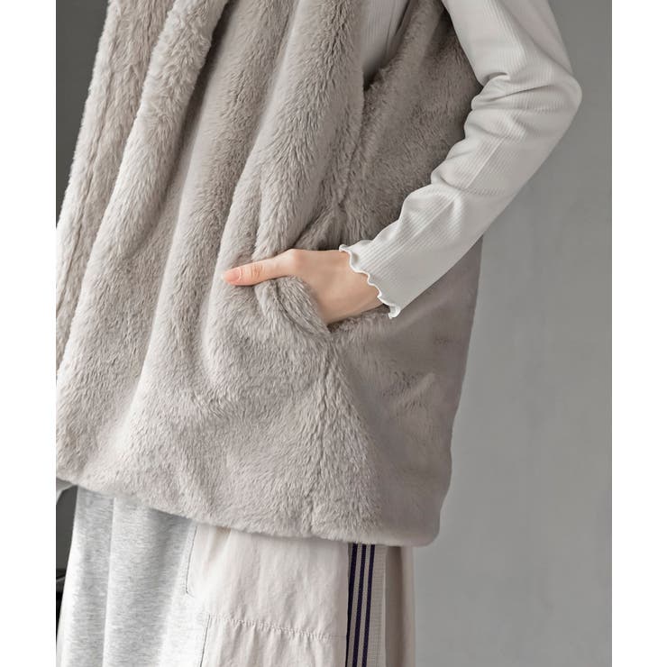 フェイクファーフードベスト | rps | 詳細画像25 