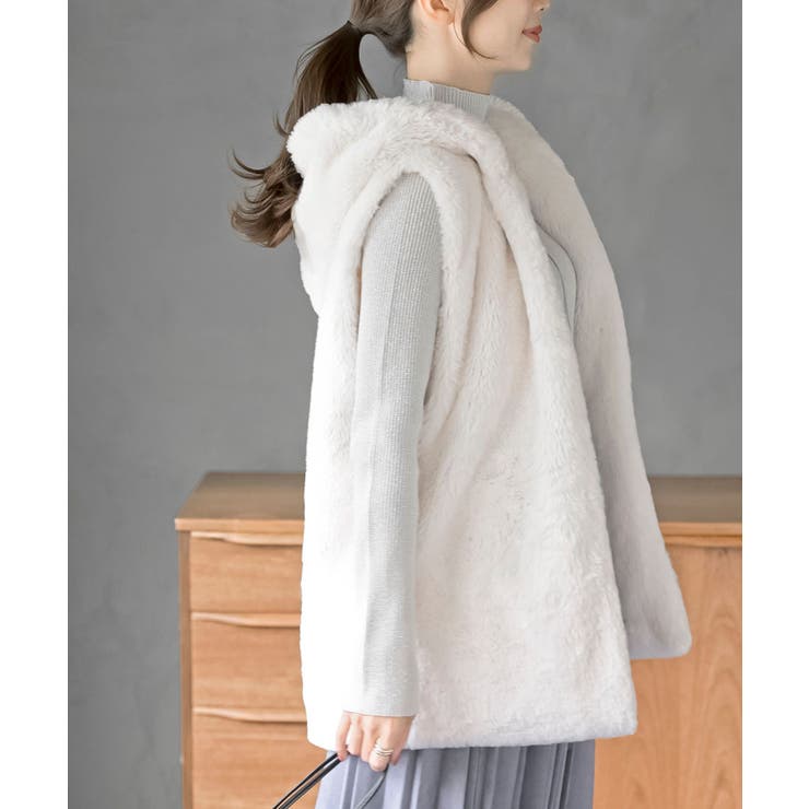 フェイクファーフードベスト[品番：RPSW0000251]｜rps（アールピーエス