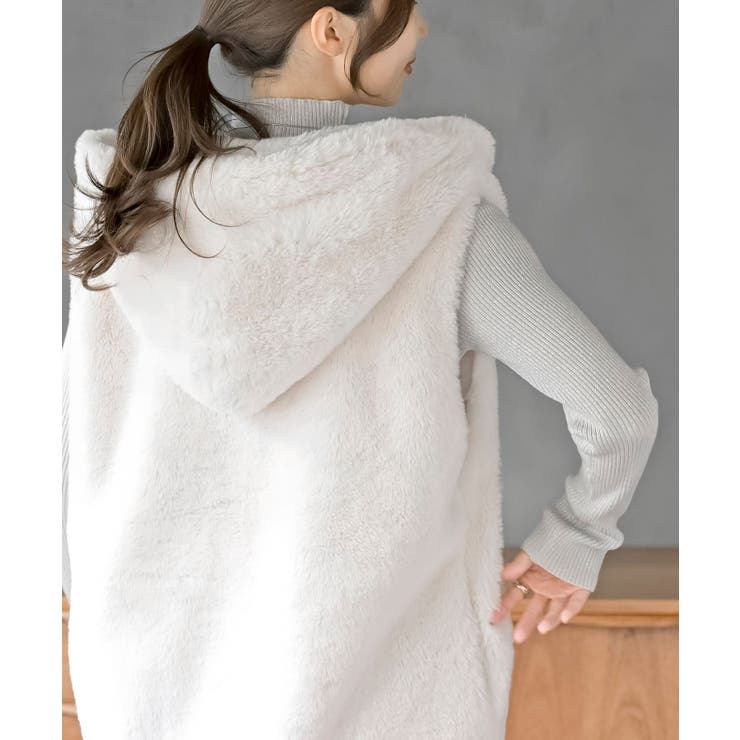 フェイクファーフードベスト | rps | 詳細画像4 