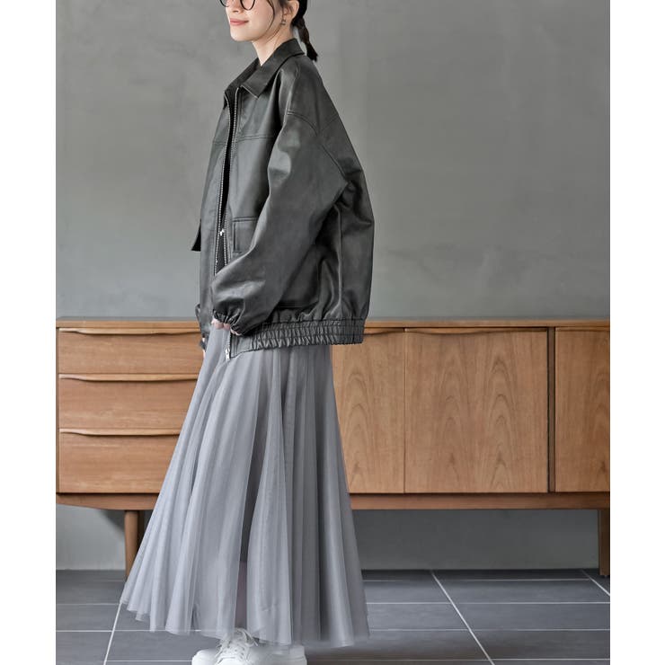 フェイクレザーステンカラーブルゾン | rps | 詳細画像13 