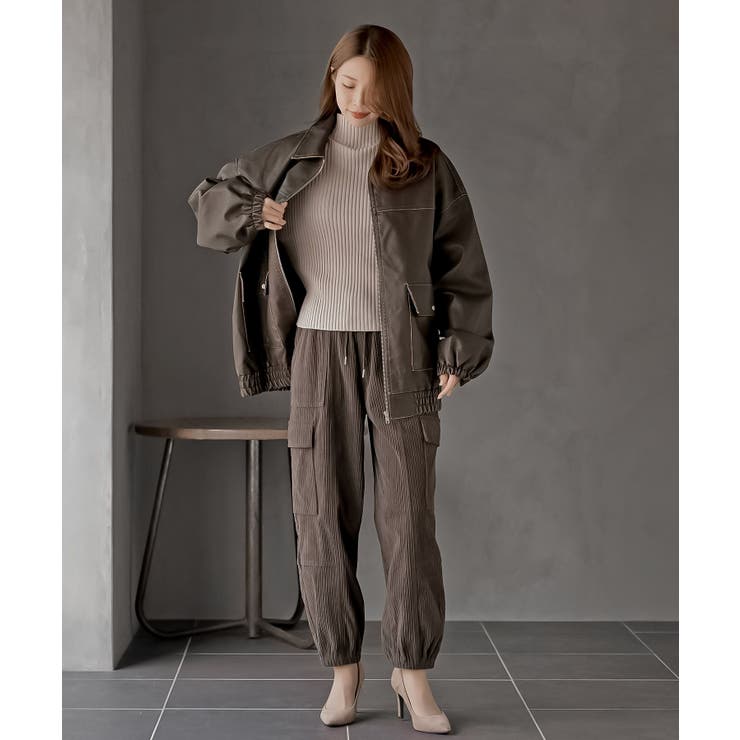 フェイクレザーステンカラーブルゾン | rps | 詳細画像18 