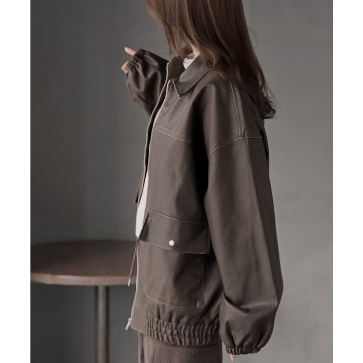 フェイクレザーステンカラーブルゾン | rps | 詳細画像21 