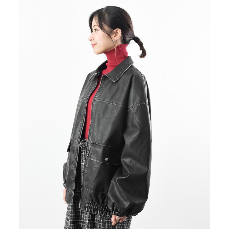 フェイクレザーステンカラーブルゾン | rps | 詳細画像26 