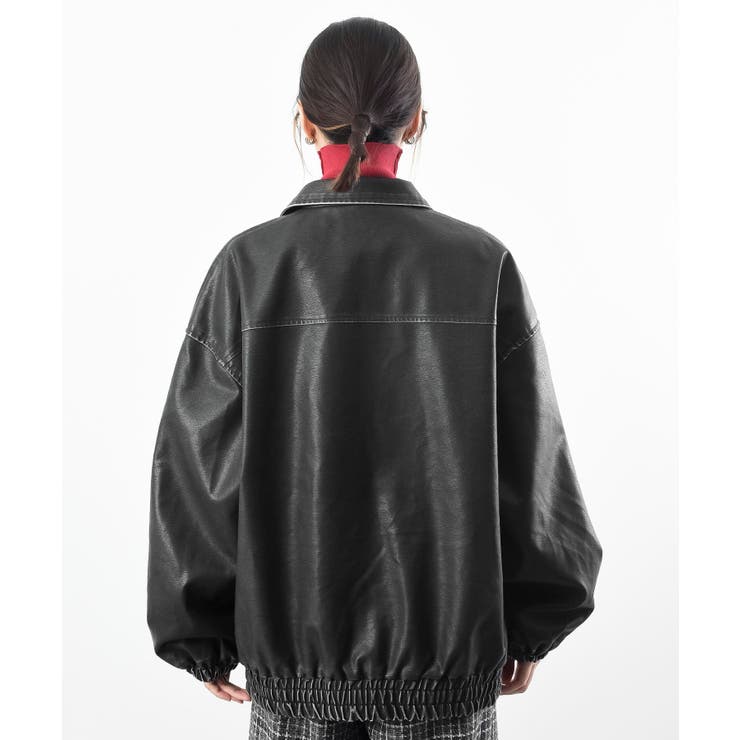 フェイクレザーステンカラーブルゾン | rps | 詳細画像27 