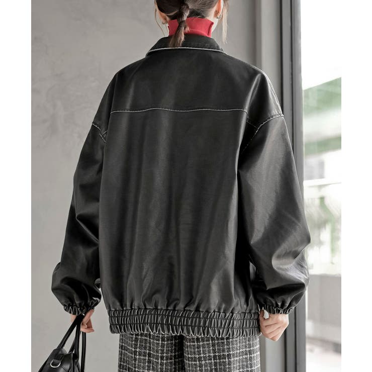 フェイクレザーステンカラーブルゾン | rps | 詳細画像4 