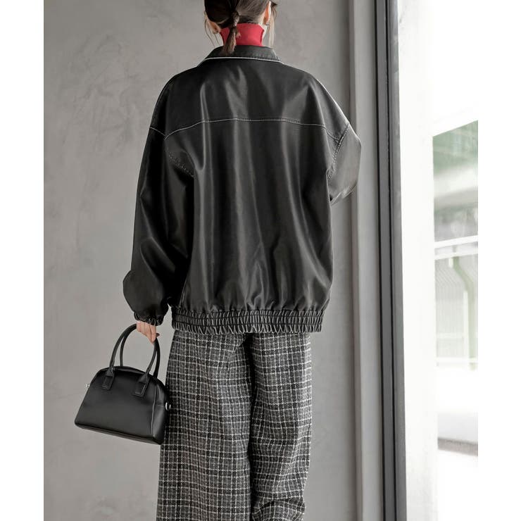 フェイクレザーステンカラーブルゾン | rps | 詳細画像7 