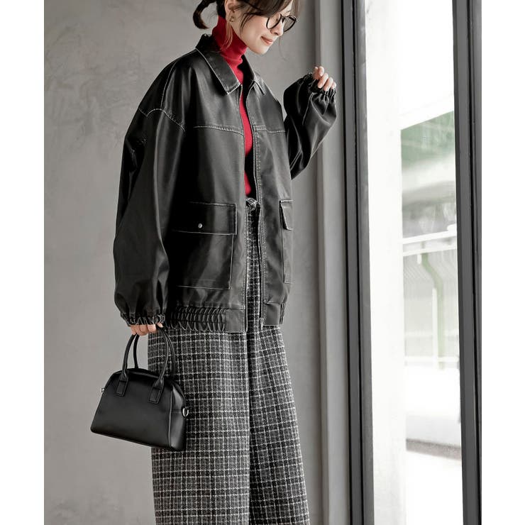 フェイクレザーステンカラーブルゾン | rps | 詳細画像8 