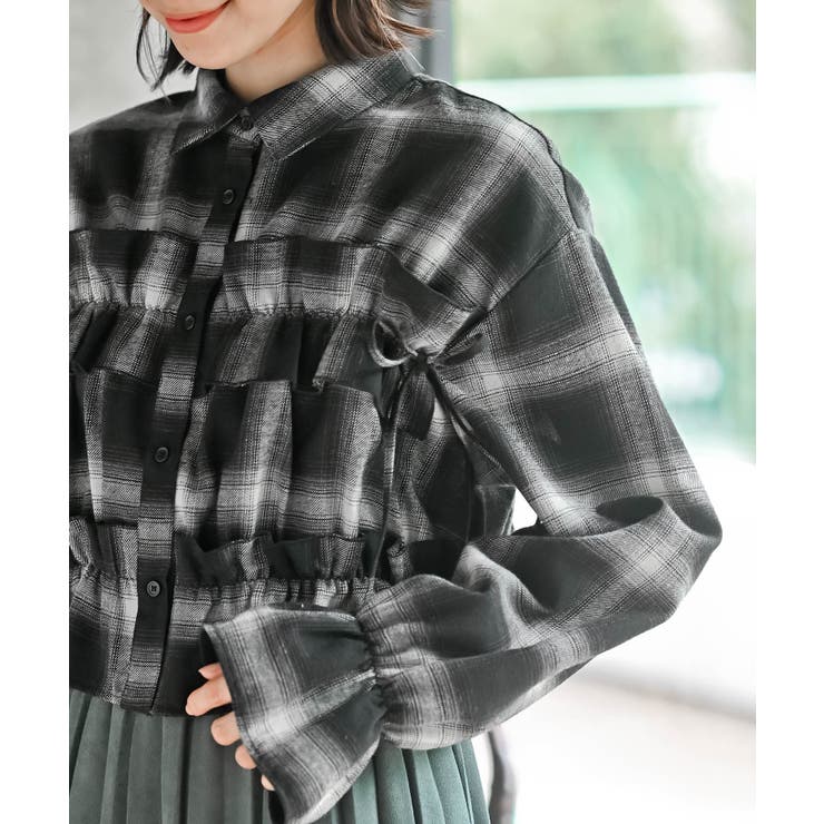 起毛チェックフリルシャツ | rps | 詳細画像15 