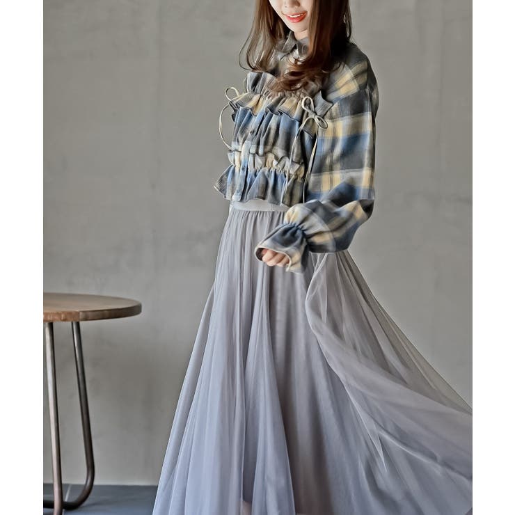 起毛チェックフリルシャツ | rps | 詳細画像19 