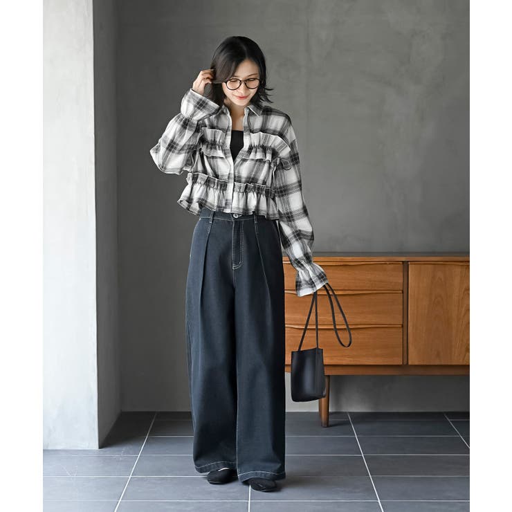 起毛チェックフリルシャツ | rps | 詳細画像2 