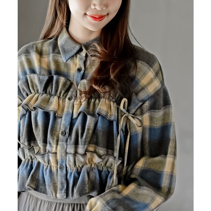 起毛チェックフリルシャツ | rps | 詳細画像22 