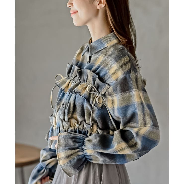 起毛チェックフリルシャツ | rps | 詳細画像23 