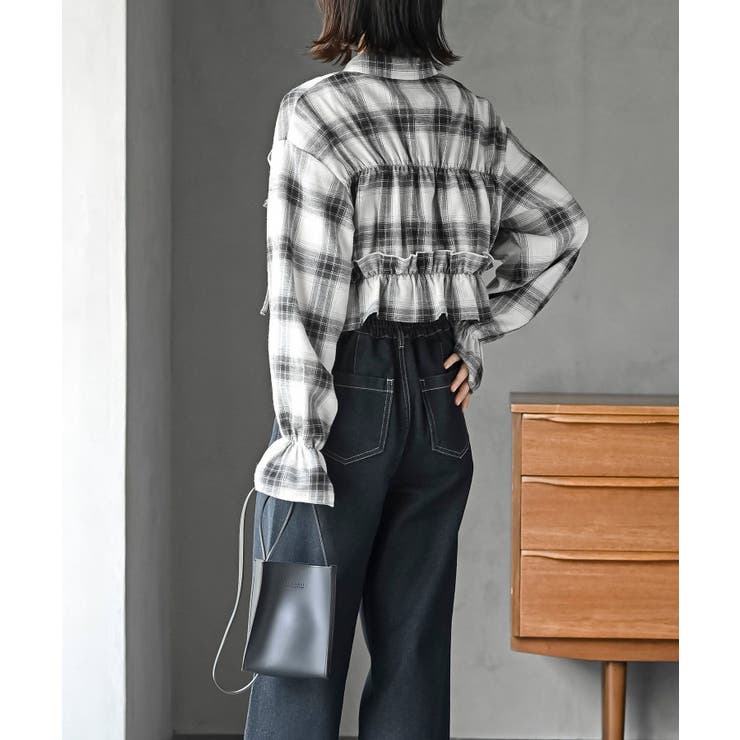 起毛チェックフリルシャツ | rps | 詳細画像4 