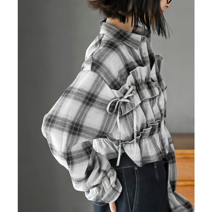 起毛チェックフリルシャツ | rps | 詳細画像9 