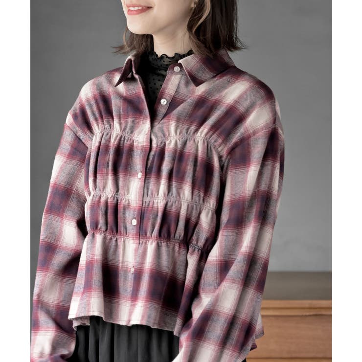 ボルドー | 起毛チェックシャーリングシャツ | rps
