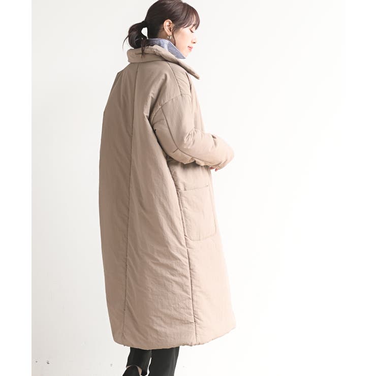 plantation 中綿 チェックライナー付き スタンドカラーロングコート スタンドカラーロングコート《カポック》 (AY-23A100-01) | | 紳士服