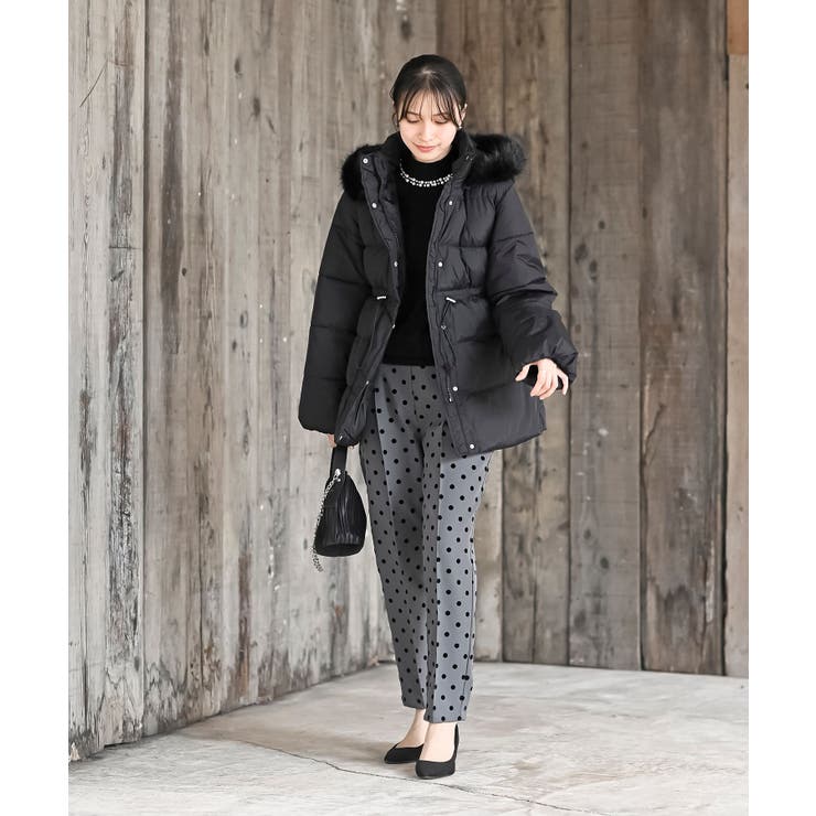 ベルト付き中綿フードフェイクファーミドルコート | rps | 詳細画像13 