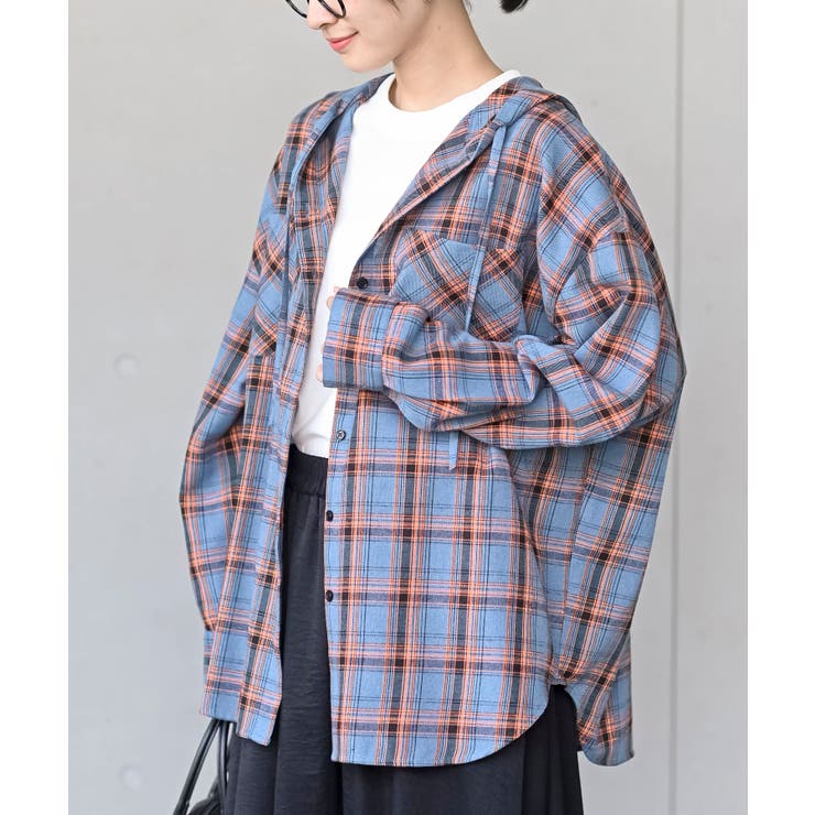 オレンジ | フードビックチェックシャツ | rps