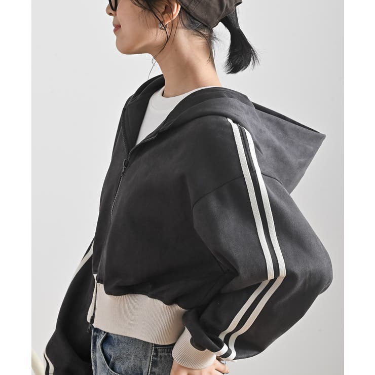 CHACグレー | スエードポンチフードトラックジャケット | rps