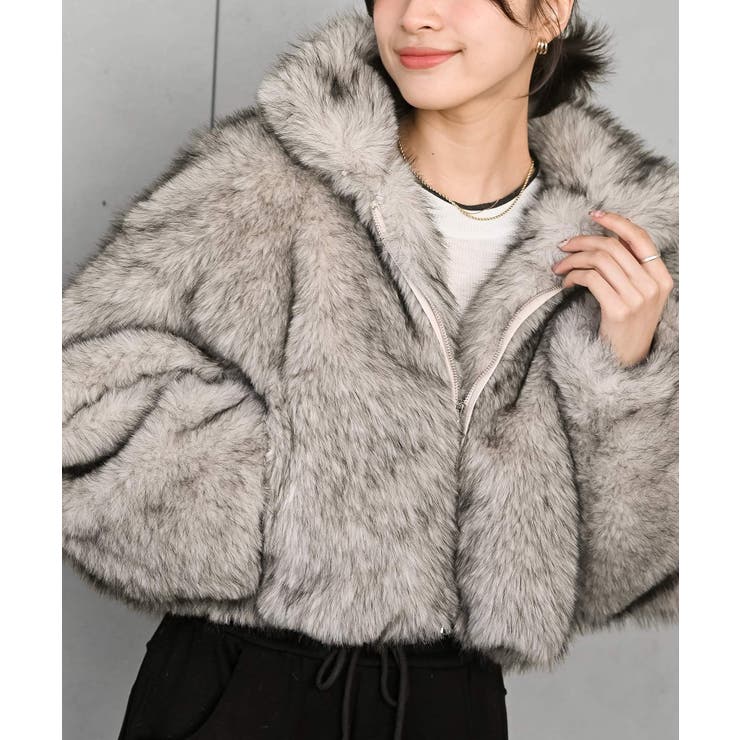 ベージュ | ミックスファー２ＷＡＹブルゾン | rps