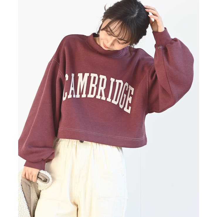 ボルドー | カレッジプリントショート丈プルオーバー | rps