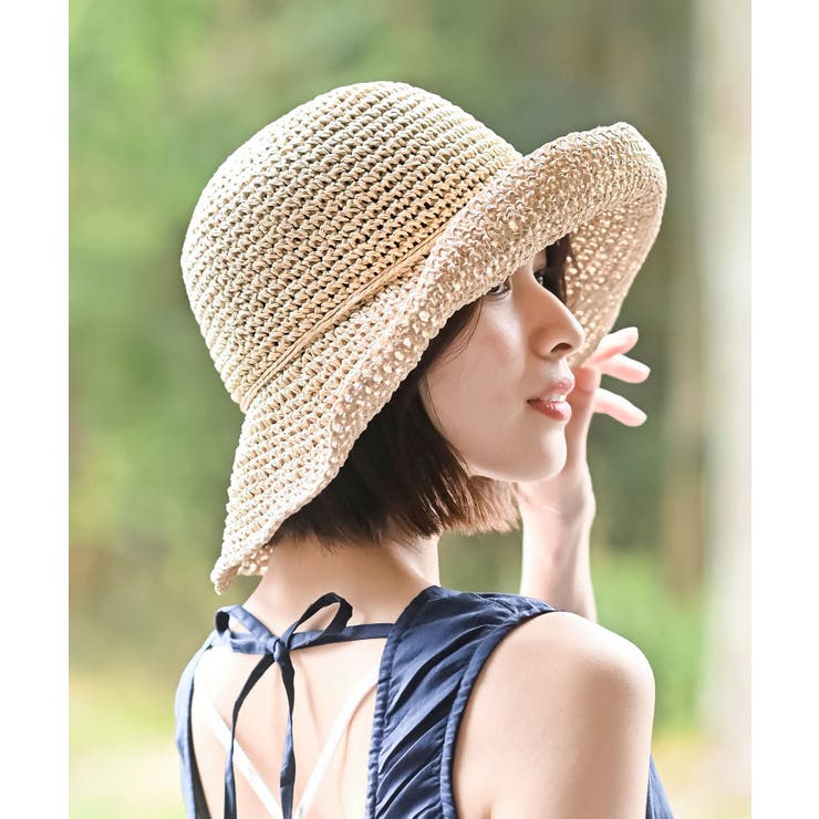 手編みつば広ペーパーハット | rps | 詳細画像9 