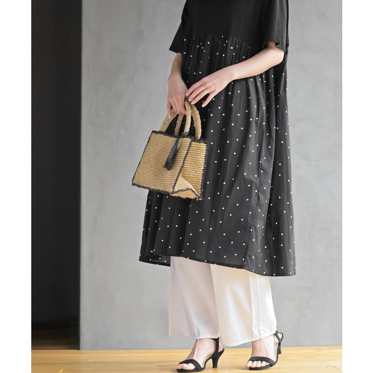 タッセル付き縁取りペーパーカゴバッグ | rps | 詳細画像11 