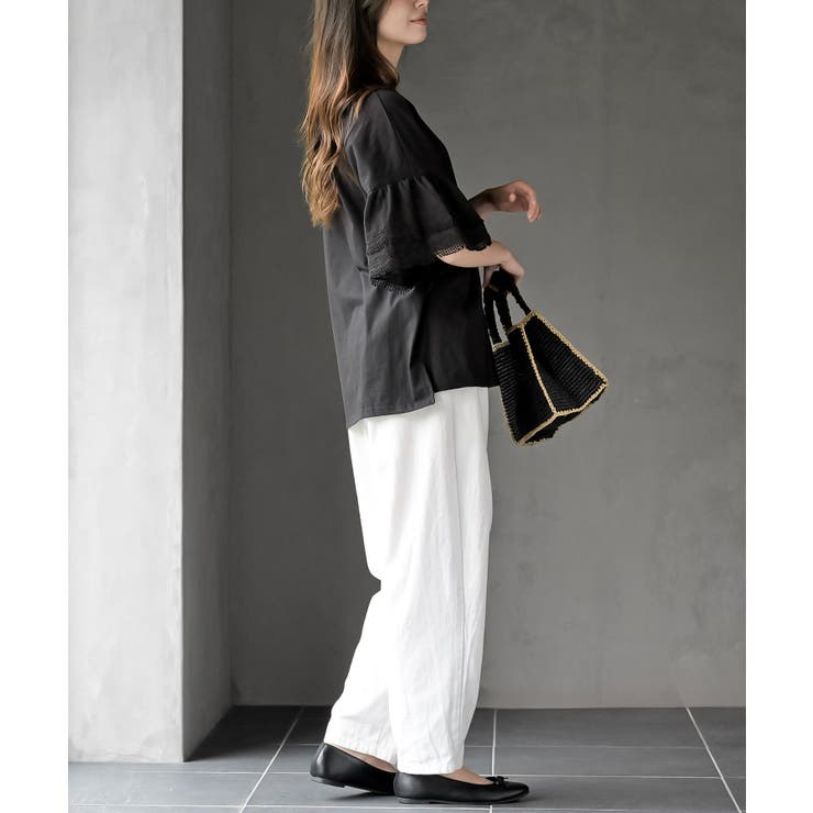 タッセル付き縁取りペーパーカゴバッグ | rps | 詳細画像3 