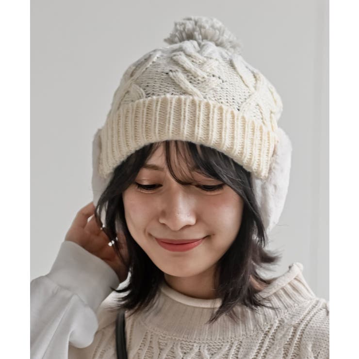 イヤマフ付きポンポンニット帽[品番：RPSW0004227]｜rps（アール