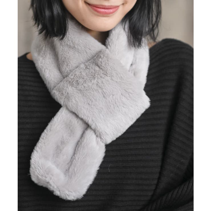 リブ編みニット×フェイクファーマフラー | rps | 詳細画像4 