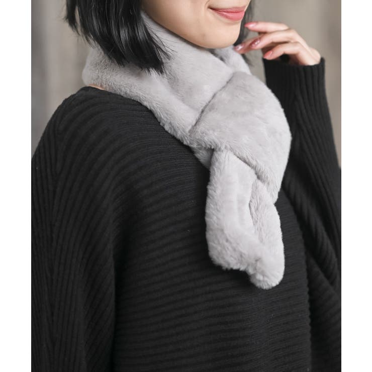 リブ編みニット×フェイクファーマフラー | rps | 詳細画像5 