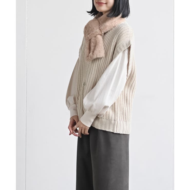 リブ編みニット×フェイクファーマフラー | rps | 詳細画像9 