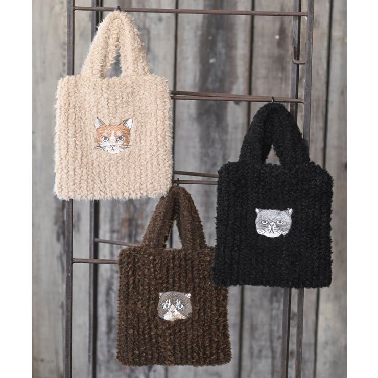 ネコ刺繍ボアバッグ | rps | 詳細画像11 