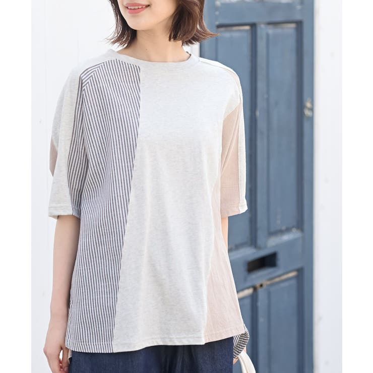 アイボリー | 異素材切替プルオーバー | rps