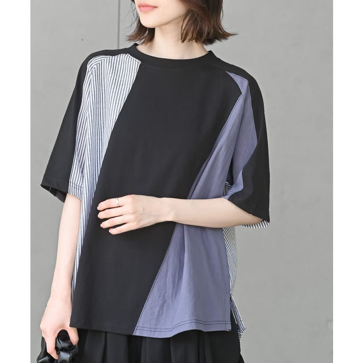 ブラック | 異素材切替プルオーバー | rps