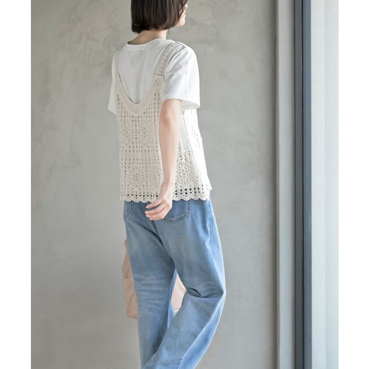 ＴシャツＳＥＴカギ針ビスチェアンサンブル | rps | 詳細画像12 