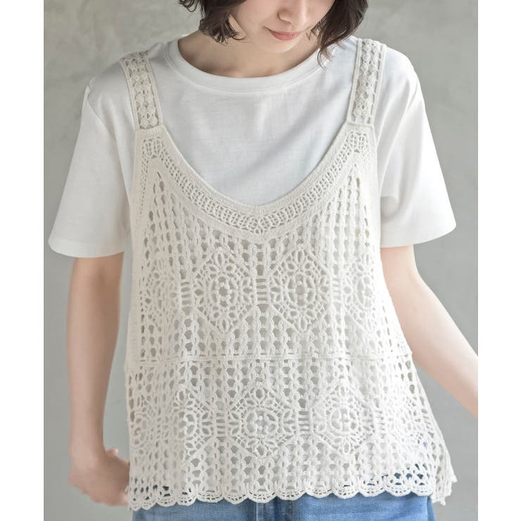 ＴシャツＳＥＴカギ針ビスチェアンサンブル | rps | 詳細画像14 