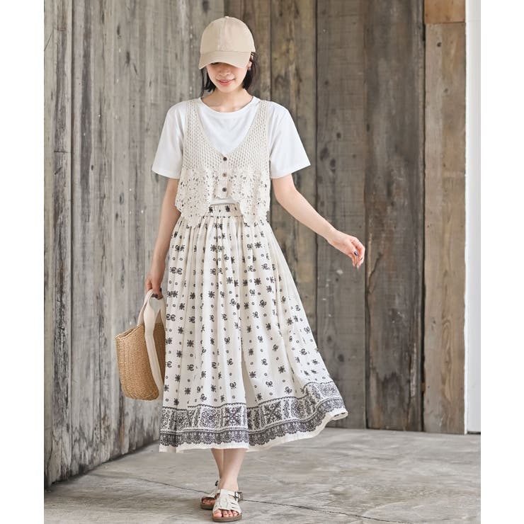 ＴシャツＳＥＴカギ針ビスチェアンサンブル | rps | 詳細画像2 